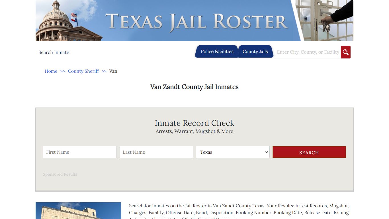 Van Zandt County Jail Inmates - Jail Roster Search